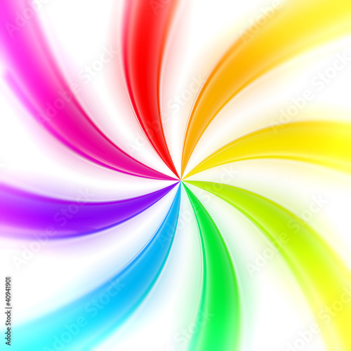 Abstract rainbow background made of twirls