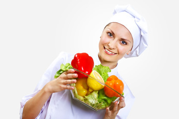 Portrait of a young cook in uniform