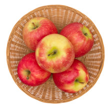 Apples Basket Isolated Top View