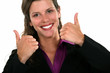 Thumbs up from a businesswoman