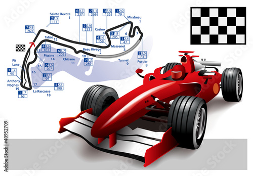 Naklejka - mata magnetyczna na lodówkę Poster Monaco Formula 1 Grand Prix