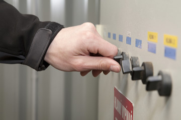 hands of man at maintenance - industry plant