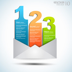 Poster - Postcard  menù with 3 choices. Ideal for web usage, depliant ...