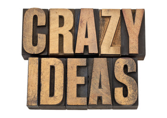 Wall Mural - crazy ideas in letterpress type