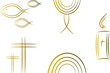 Clipart-Set: Symbole für Religion und Feiertage (Gold)