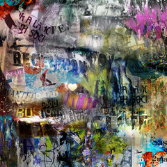 Aufkleber - grungy style torn poster background