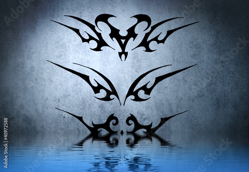 Black Tribal Armband With Water Reflection Tattoo Design Over B Buy This Stock Illustration And Explore Similar Illustrations At Adobe Stock Adobe Stock