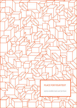 creative vector background made of color cubes in orange