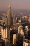 Fototapeta  - Petronas Twin Towers and the city centre at sunset
