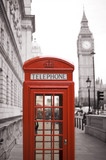Fototapeta Big Ben - Big Ben and Red Telephone Booth