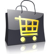 Black Line Shopping Bag: Shopping Trolley Gold