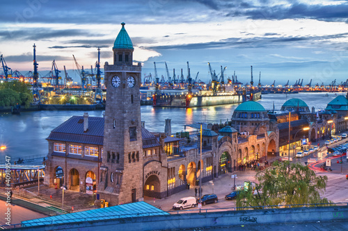 Naklejka nad blat kuchenny Landungsbrücken Hamburg