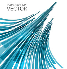 Wall Mural - Abstract technology lines blue wave vector