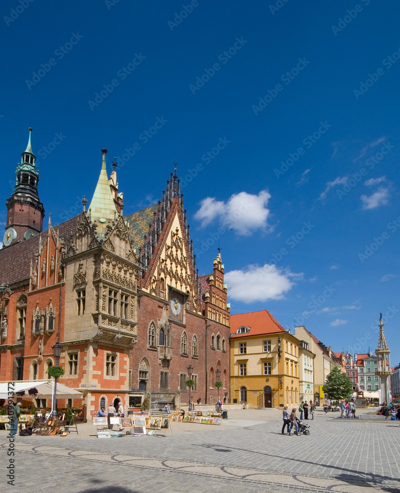Rathaus - Breslau - Polen - obrazy, fototapety, plakaty 