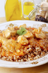 Poster - Buckwheat cereal with fried onions and carrots