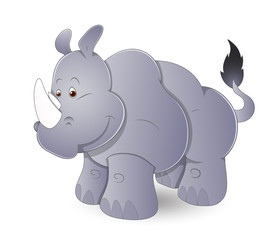 Wall Mural - Cute Cartoon Rhinoceros