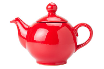 Wall Mural - Red Teapot isolated on white