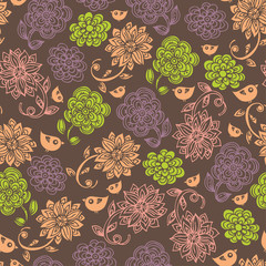 Wall Mural - Floral seamless pattern