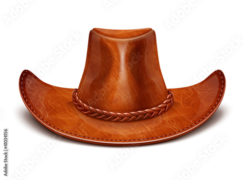 Fotografía cowboy's leather hat stetson vector illustration isolated on