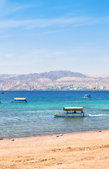 Poster - Aqaba gulf and view on Israel town Eilat