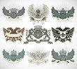Set of heraldic symbols