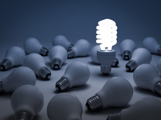 Fototapete - Eco energy saving light bulb, the different concept