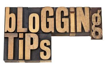 Wall Mural - blogging tips in letterpress type