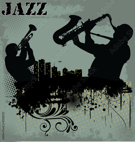 Obraz w ramie Jazz music background