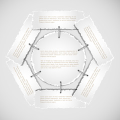 Wall Mural - composition with white torn paper banners