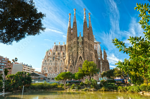 Obraz w ramie La Sagrada Familia, Barcelona, spain.