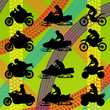 All terrain vehicle quad motorbikes riders illustration collecti