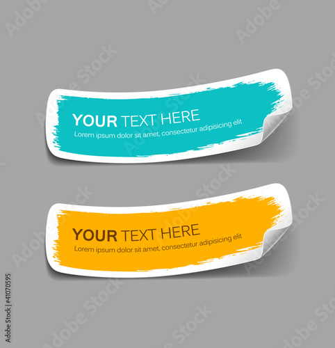 Fotografía Colorful label paper brush stroke, vector illustration