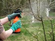 Spraying plants with a sprayer