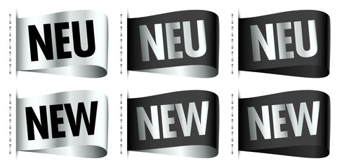 Poster - Label Neu/New Stitching Silver/Black