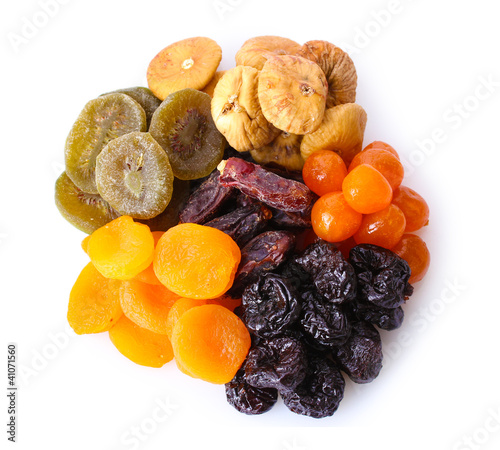 Nowoczesny obraz na płótnie Dried fruits isolated on white
