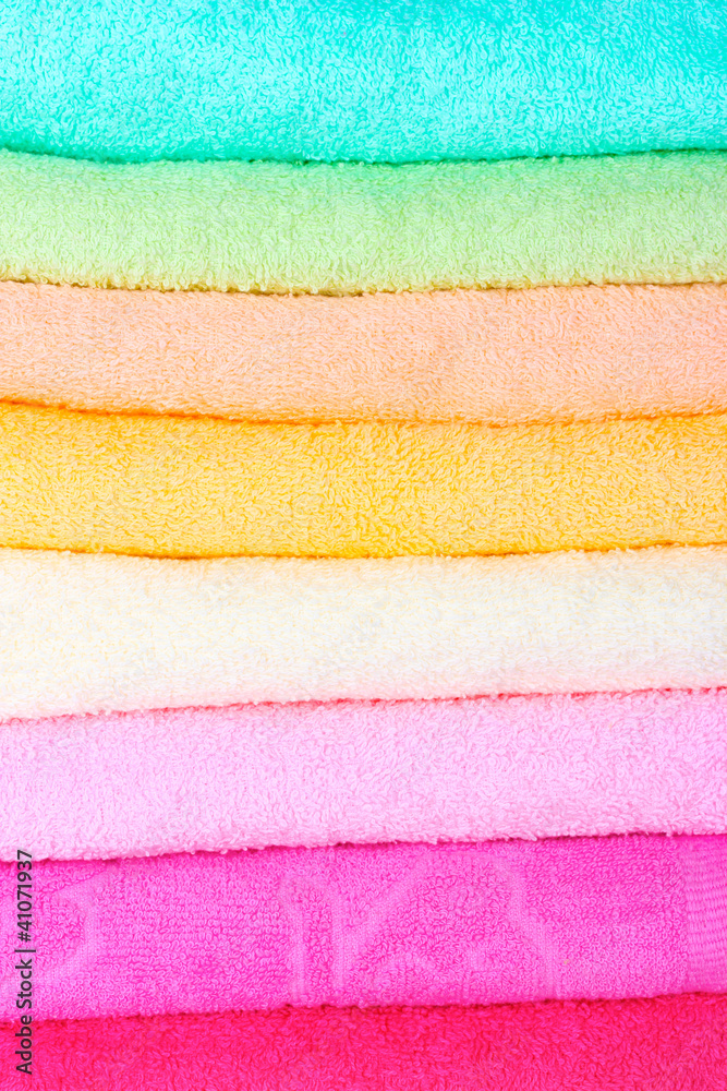 bright towels close up
