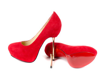 red female shoes