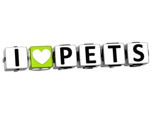 Poster - 3D Love Pets Button cube text