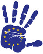 hand print flag of european union