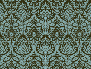 Wall Mural - Damask seamless background