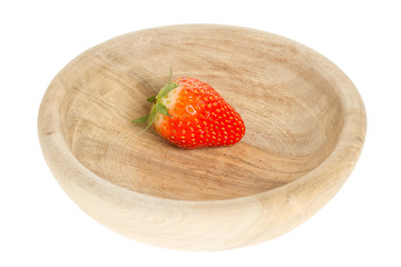 Wall Mural - strawberry in a wooden bowl