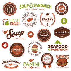 Wall Mural - sandwich bistro labels