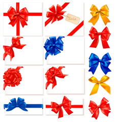 Wall Mural - Big set of colorful gift bows with ribbons. Vector.