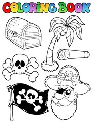 Canvas Print - Coloring book with pirate topic 7