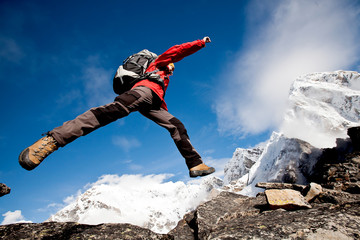 Sticker - Hiking in Himalaya mountains