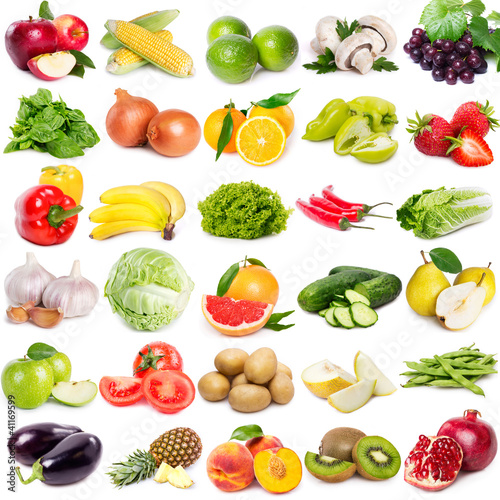 Naklejka - mata magnetyczna na lodówkę Collection of fruits and vegetables