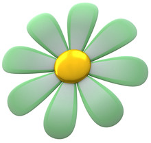 Green Flower Icon 3d