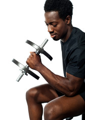 Wall Mural - Confident young man working out