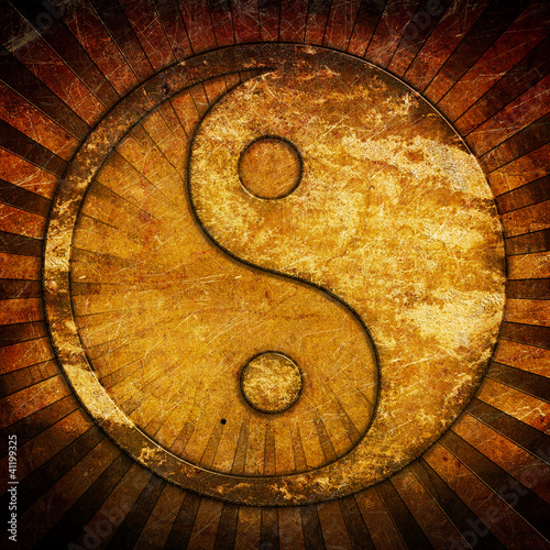 Fototapeta do kuchni Grunge yin yang symbol