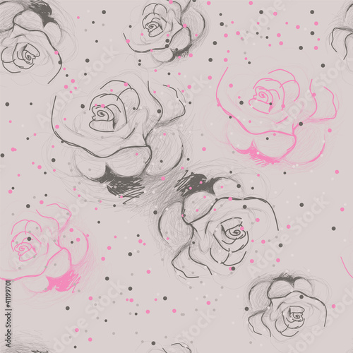 Fototapeta dla dzieci Seamless roses pattern / Vintage floral background